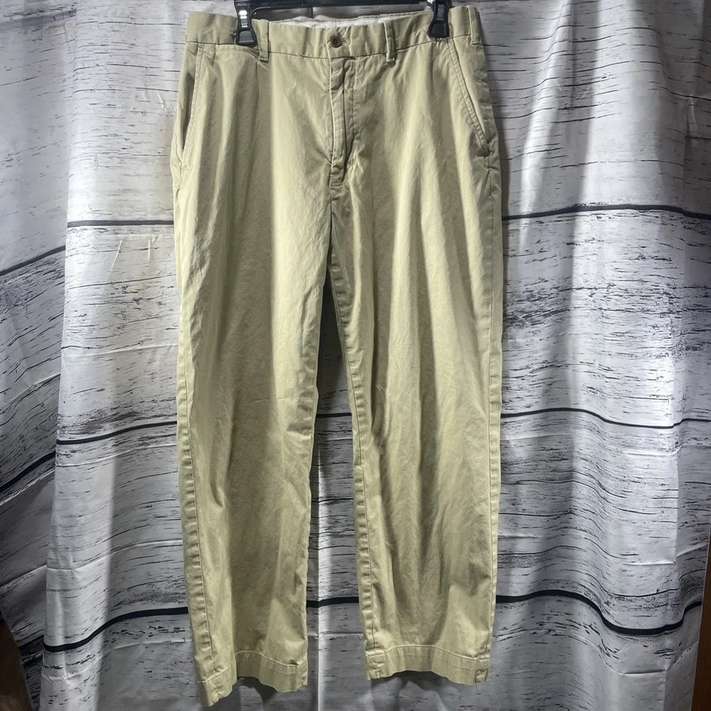 Polo 32x30 Golf Ralph Lauren Mens Straight Leg Pants Brown Cotton Twill‎ Stretch